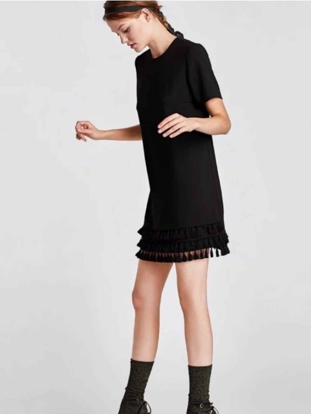 Zara Black Tassel Dress